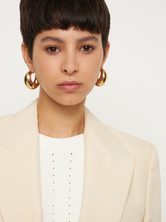 Isabel Marant: Shiny Crescent big hoop earrings - Gold - women_1 | Luisa Via Roma