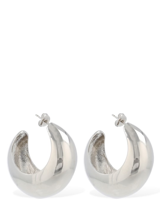 Isabel Marant: Shiny Crescent big hoop earrings - Gümüş - women_0 | Luisa Via Roma