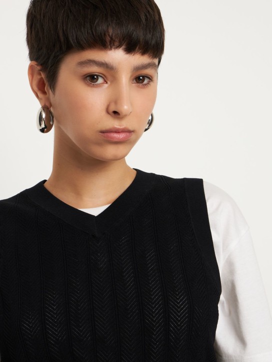 Isabel Marant: Shiny Crescent big hoop earrings - Gümüş - women_1 | Luisa Via Roma
