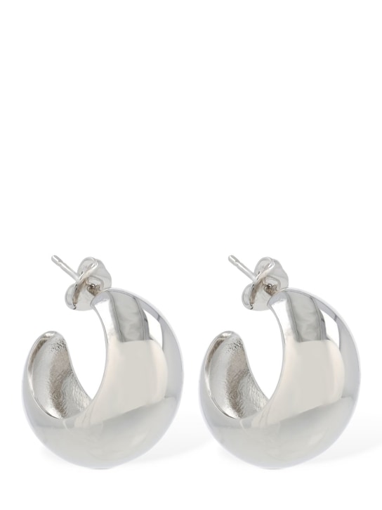 Isabel Marant: Shiny Crescent hoop earrings - Silver - women_0 | Luisa Via Roma