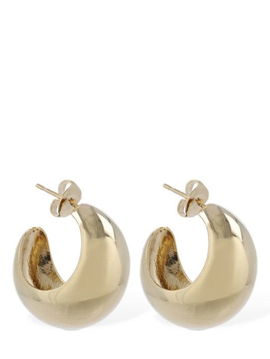 Isabel Marant: Shiny Crescent hoop earrings - Altın Rengi - women_0 | Luisa Via Roma