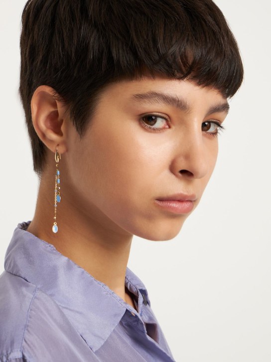 Isabel Marant: Casablanca resin pendant earrings - Blue/Gold - women_1 | Luisa Via Roma