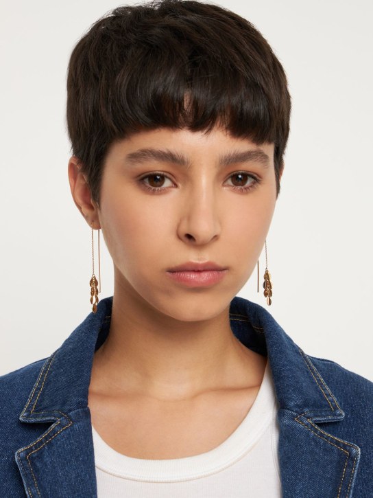Isabel Marant: Shiny Lea pendant earrings - Altın Rengi - women_1 | Luisa Via Roma