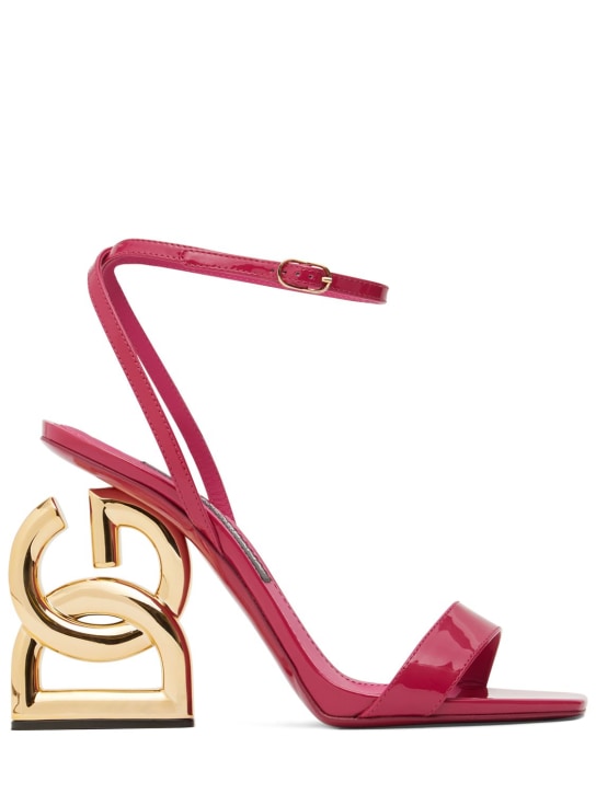 Dolce&Gabbana: 105毫米Keira漆皮凉鞋 - 桃红色 - women_0 | Luisa Via Roma