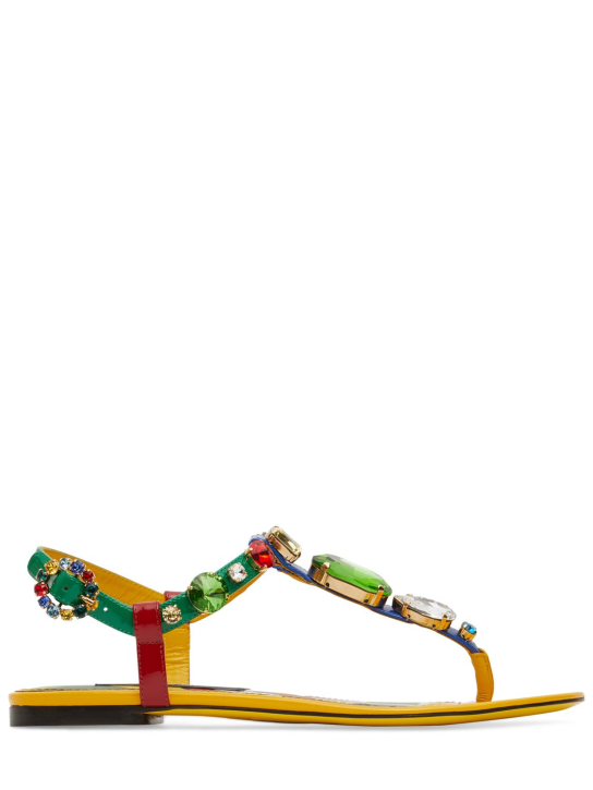Dolce&Gabbana: 10mm Patent leather thong sandals - Multicolor - women_0 | Luisa Via Roma