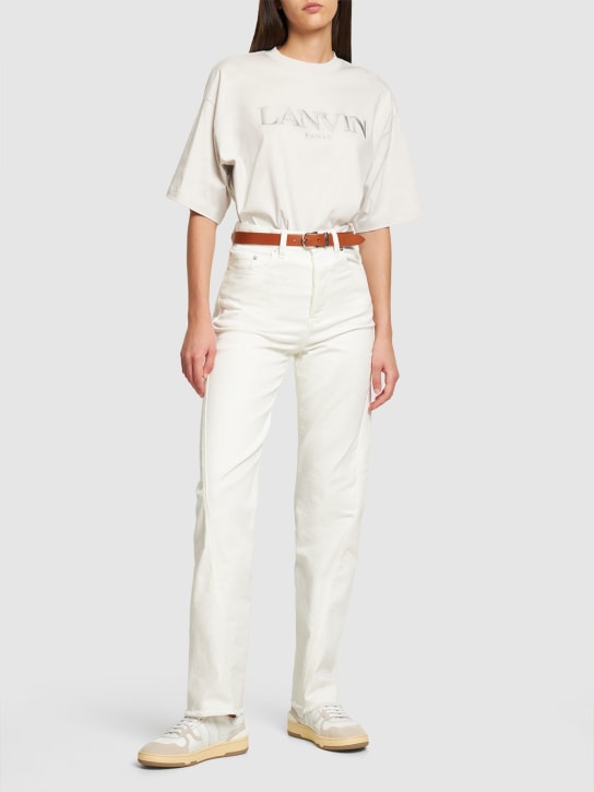 Lanvin: オーバーサイズジャージーTシャツ - アイスホワイト - women_1 | Luisa Via Roma