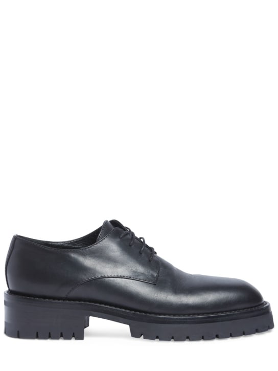 Ann Demeulemeester: Jodie leather derby lace-up shoes - Black - men_0 | Luisa Via Roma