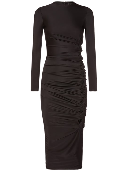 Versace: Dua Lipa twisted jersey cutout dress - Siyah - women_0 | Luisa Via Roma