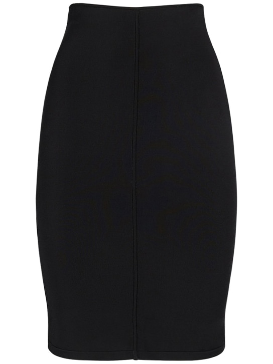 Saint Laurent: Wool blend midi pencil skirt - Black - women_0 | Luisa Via Roma