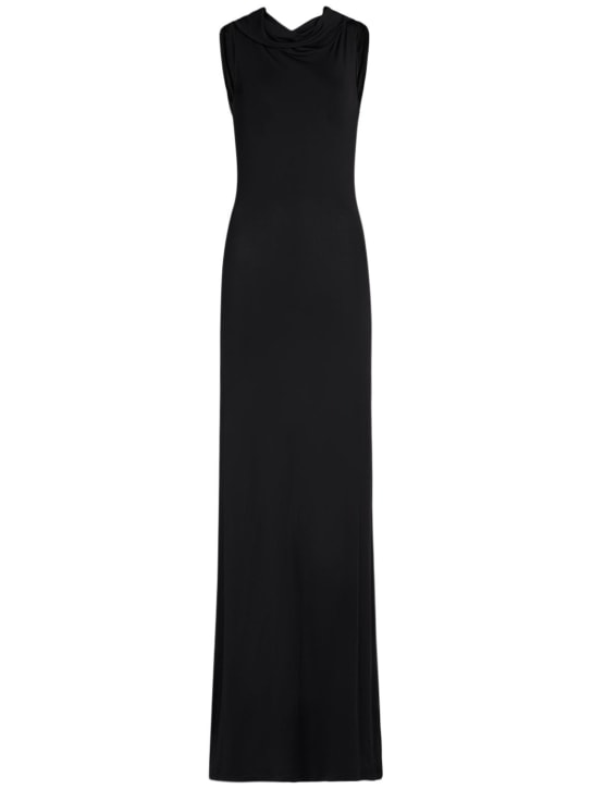 Saint Laurent: Viscose blend long dress - Black - women_0 | Luisa Via Roma