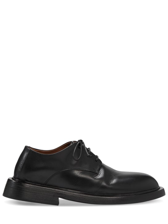 Marsell: Chaussures à lacets en cuir Conca - Noir - men_0 | Luisa Via Roma