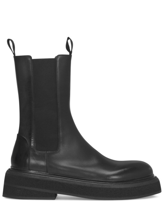 Marsell: Zuccone leather boots - Black - men_0 | Luisa Via Roma