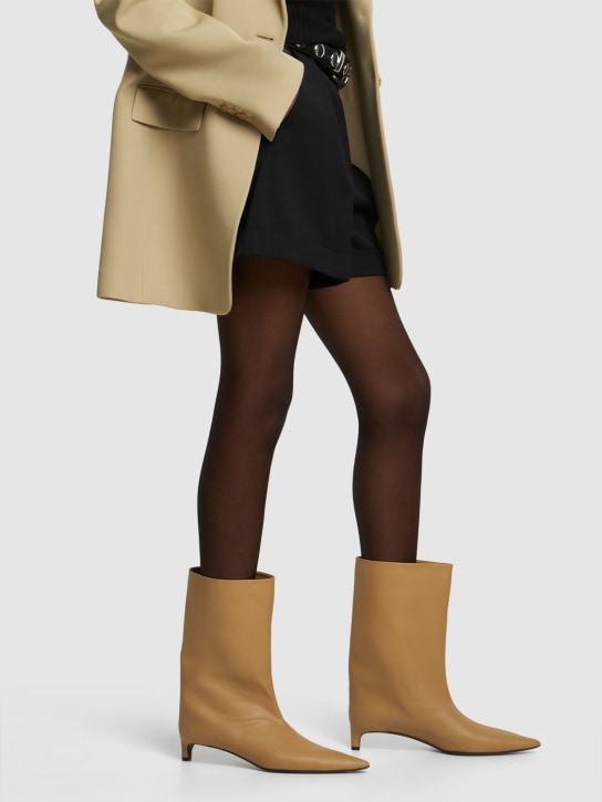 Jil Sander: 35mm Leather ankle boots - Camel - women_1 | Luisa Via Roma