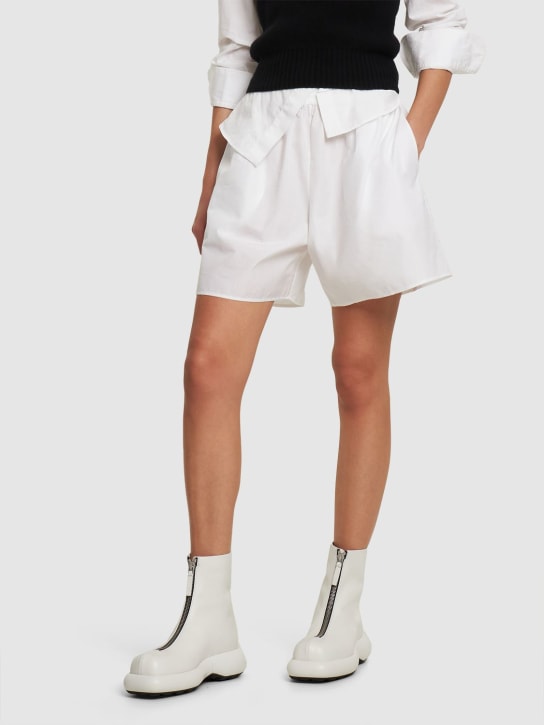 Jil Sander: 40mm Leather zip ankle boots - Beyaz - women_1 | Luisa Via Roma
