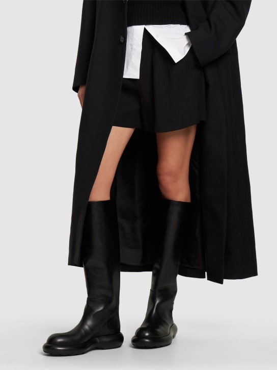Jil Sander: 25mm Leather tall boots - Black - women_1 | Luisa Via Roma