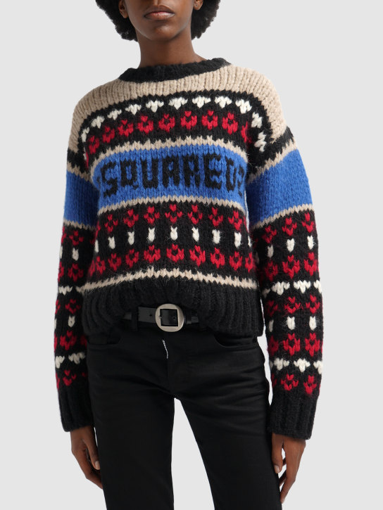 Dsquared2: Sweater aus Wolljacquardstrick - Bunt - women_1 | Luisa Via Roma