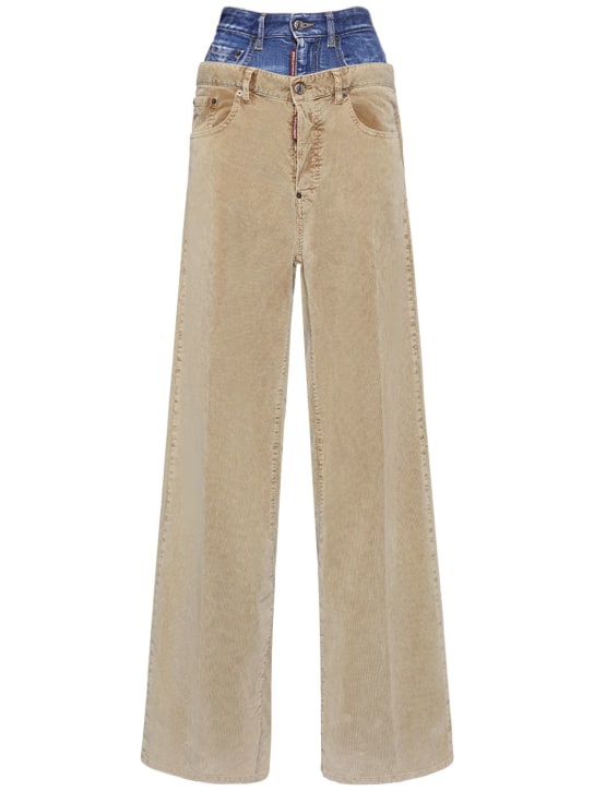 Dsquared2: Pantalon ample côtelé Twin Pack - women_0 | Luisa Via Roma