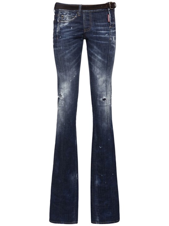 Dsquared2: Gerade Jeans aus Stretch-Bio-Denim - Blau - women_1 | Luisa Via Roma