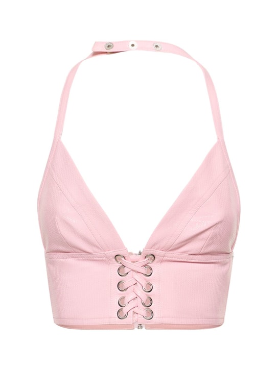 Rotate: 压纹绕颈短款上衣 - 粉色 - women_0 | Luisa Via Roma