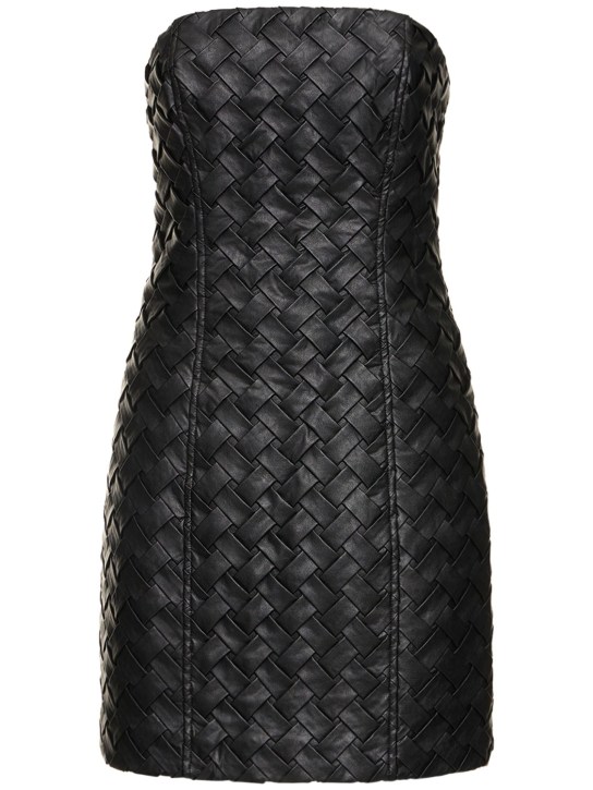 Rotate: Braided sleeveless mini dress - Black - women_0 | Luisa Via Roma