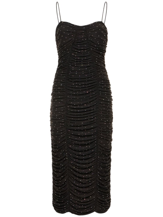 Rotate: Embellished mesh midi dress - Black - women_0 | Luisa Via Roma