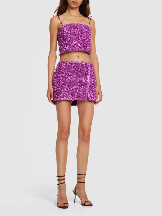 Rotate: 3D flower mini skirt - Purple - women_1 | Luisa Via Roma
