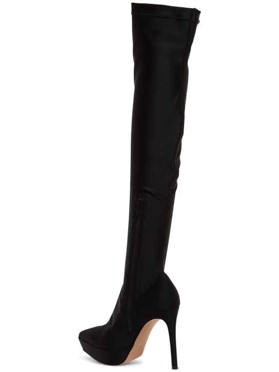Gianvito Rossi: 85mm Stretch lycra over-the-knee boots - Black - women_3 | Luisa Via Roma