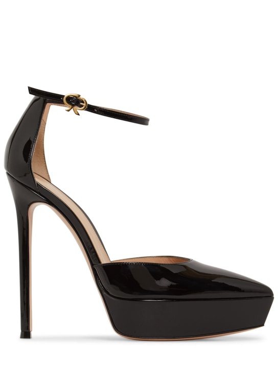 Gianvito Rossi: Zapatos de tacón de charol 105mm - Negro - women_0 | Luisa Via Roma