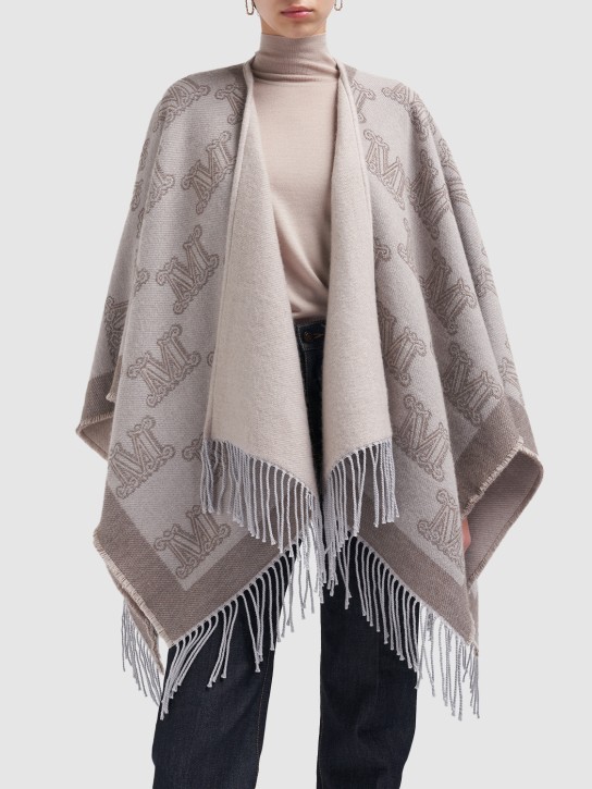 Frine logo jacquard wool poncho - Max Mara - Women | Luisaviaroma