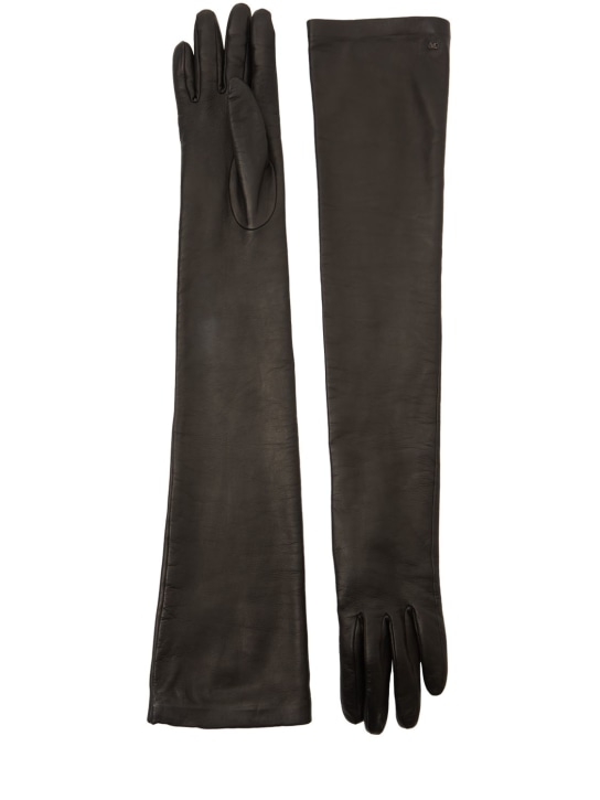 Max Mara: Lange Handschuhe aus Leder „Amica“ - Schwarz - women_0 | Luisa Via Roma