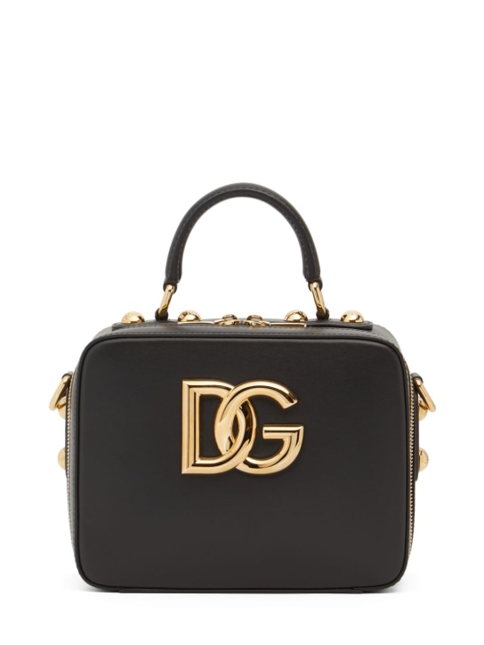 Dolce&Gabbana: Kleines Handtasche aus Leder „3.5“ - Schwarz - women_0 | Luisa Via Roma