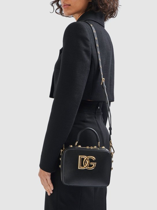 Dolce&Gabbana: 3.5 스몰 가죽 탑핸들백 - 블랙 - women_1 | Luisa Via Roma