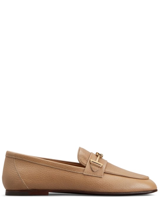 Tod's: 10mm Leather loafers - Camel - women_0 | Luisa Via Roma