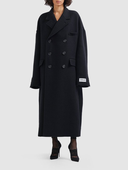 Dolce&Gabbana: Abrigo largo cruzado de lana - Negro - women_1 | Luisa Via Roma