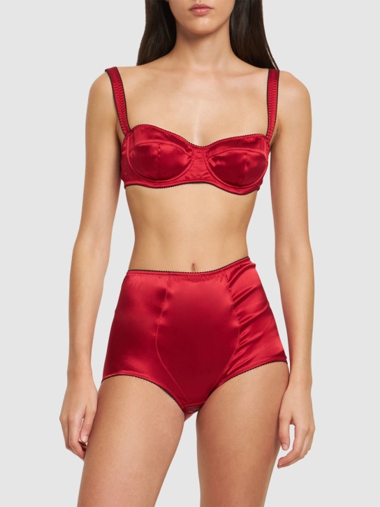 Dolce&Gabbana: Silk satin briefs - Red - women_1 | Luisa Via Roma
