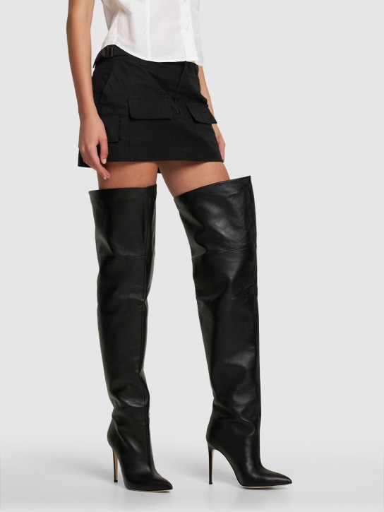Paris Texas: 105mm Leather over-the-knee boots - Black - women_1 | Luisa Via Roma