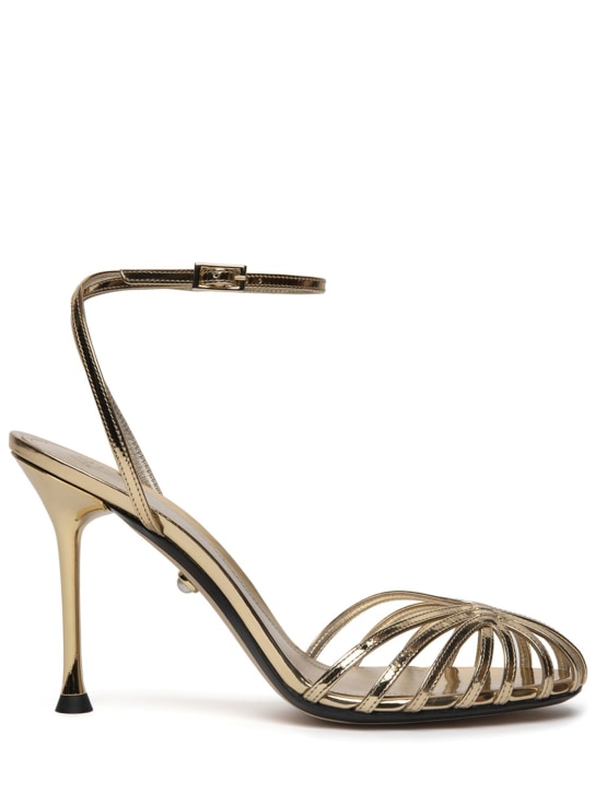 Alevì: 95mm Ally mirror leather pumps - Gold - women_0 | Luisa Via Roma
