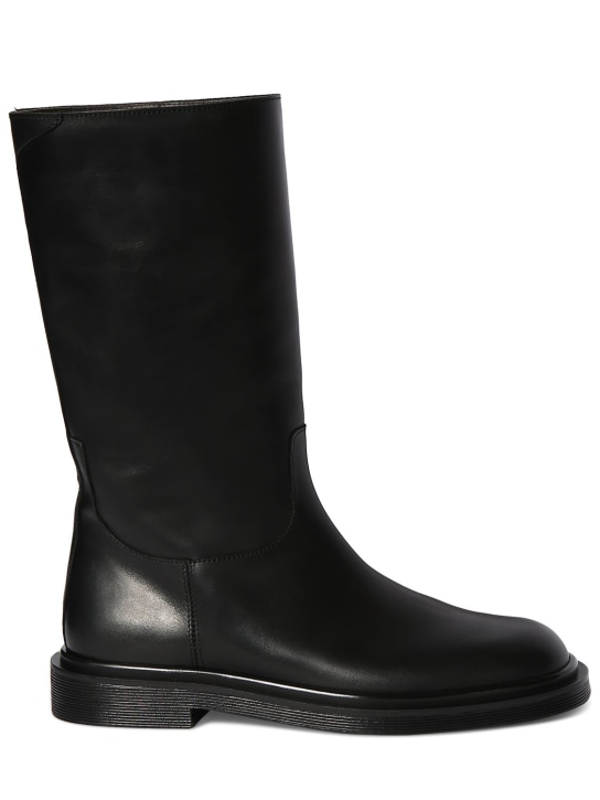 The Row: Ranger Tubo leather boots - Siyah - women_0 | Luisa Via Roma
