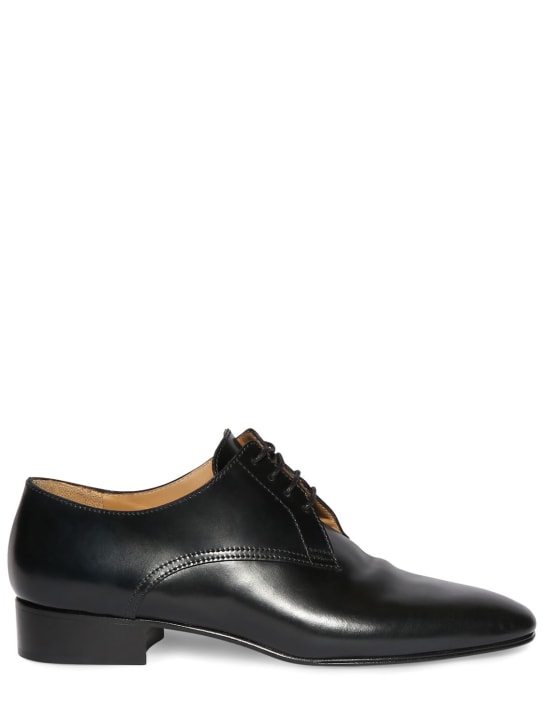 The Row: 20mm Kay leather lace-up shoes - Siyah - women_0 | Luisa Via Roma