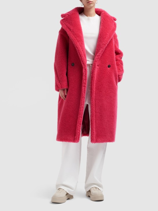 Max Mara: Tedgirl alpaca blend midi coat - Fuchsia - women_1 | Luisa Via Roma