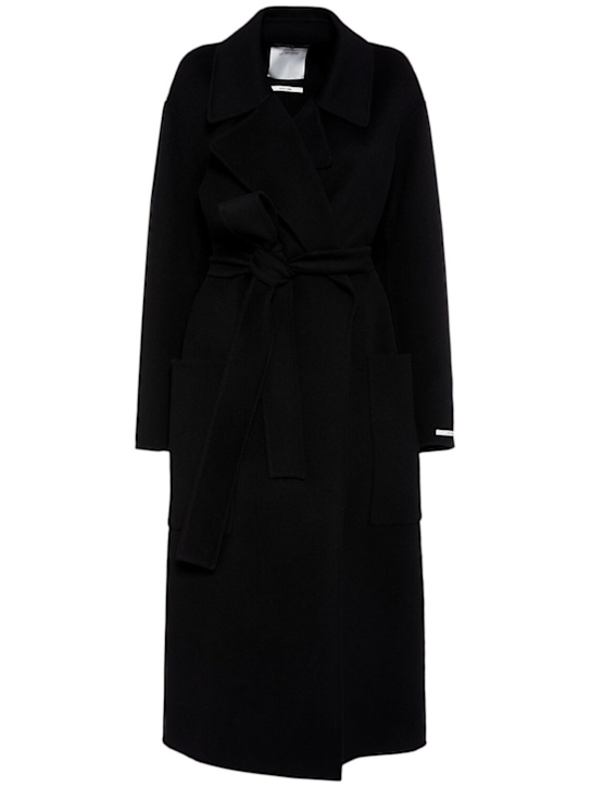 Sportmax: Veleno double breast belted wool coat - women_0 | Luisa Via Roma