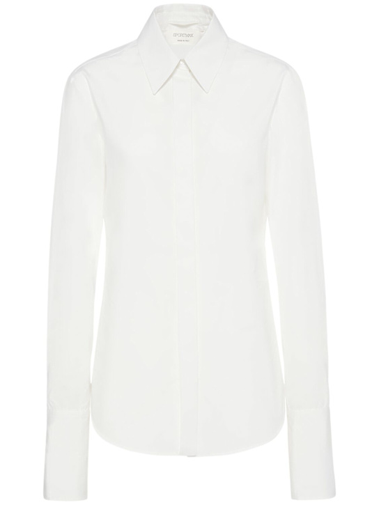 Sportmax: Oste fitted cotton poplin shirt - women_0 | Luisa Via Roma