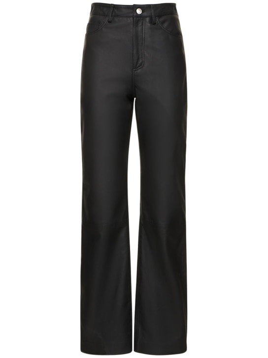 Remain: Lynn straight leather pants - Black - women_0 | Luisa Via Roma
