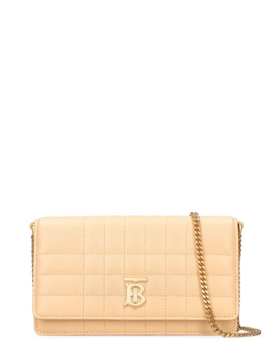 Burberry: Lola quilted leather clutch - Golde Sand - women_0 | Luisa Via Roma