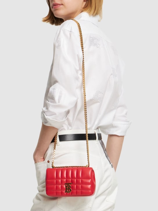 Burberry: Mini Lola quilted leather shoulder bag - Bright Red - women_1 | Luisa Via Roma