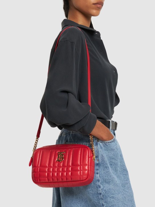 Burberry: Small Lola quilted leather camera bag - Bright Red - women_1 | Luisa Via Roma