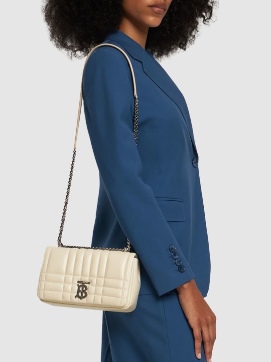 Burberry: Petit sac porté épaule en cuir Lola - Pale Vanilla - women_1 | Luisa Via Roma