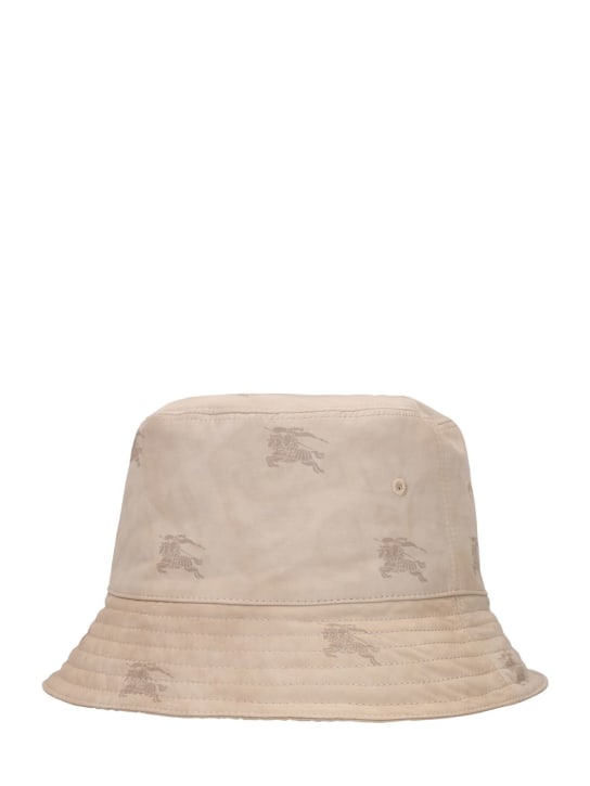 Burberry: Cappello bucket Knight in misto cotone stampato - Beige - women_1 | Luisa Via Roma
