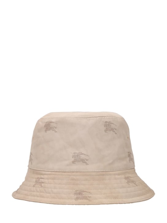 Burberry: Knight printed cotton blend bucket hat - Beige - women_0 | Luisa Via Roma