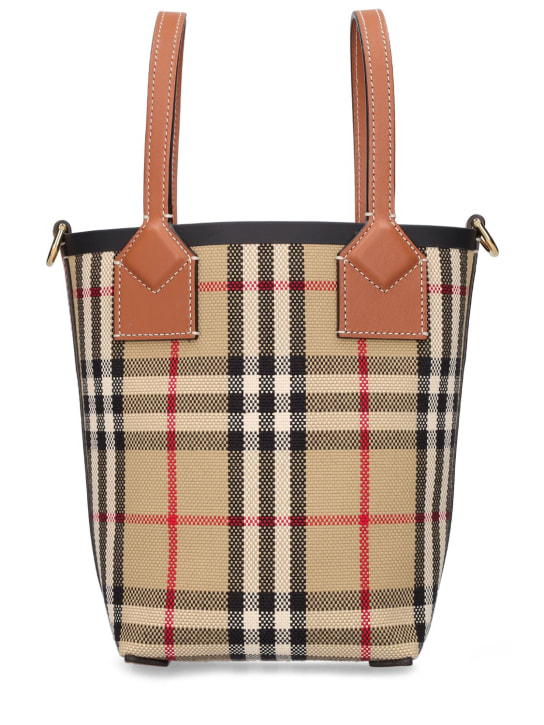 Burberry: Mini London Check tote bag - Beige - women_0 | Luisa Via Roma